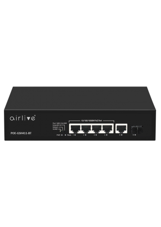 POE-GSH411BT Series: 6-port Gigabit POE Switch, 802.3at/bt, 60W/120W