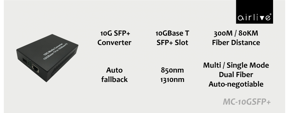 AirLive MC-10GSFP+ Banner