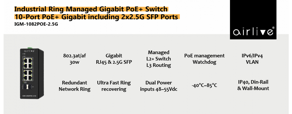 AirLive IGM-1082POE-2.5G Banner