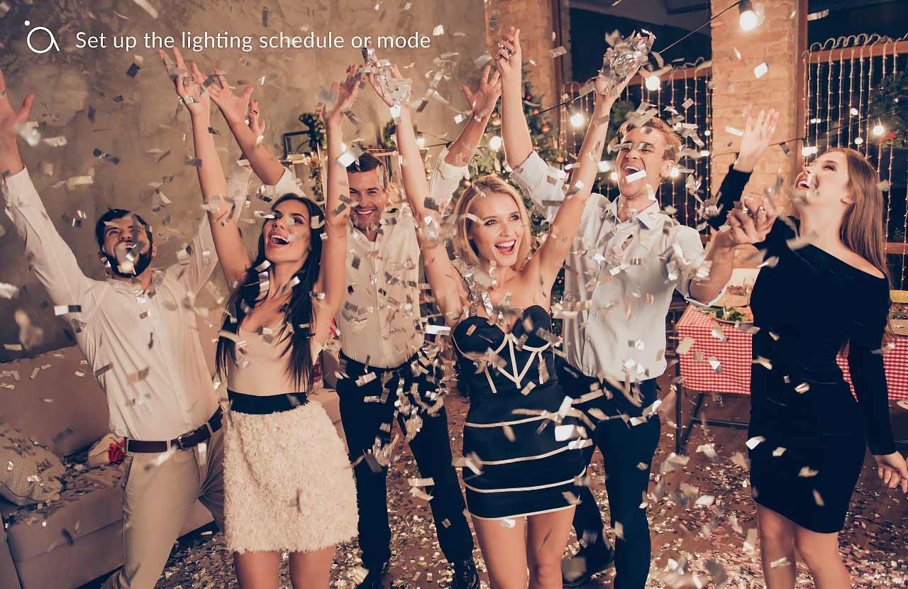 Set up the lighting schedule or mode