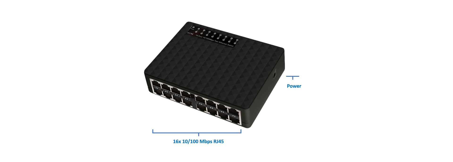 Plug-and-Play 16-Port Fast Ethernet Switch