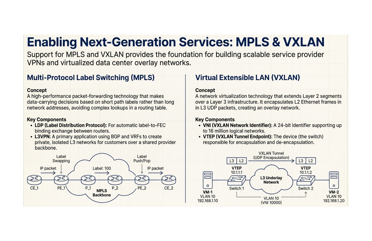 Enabling next generation services MPLS VxLAN