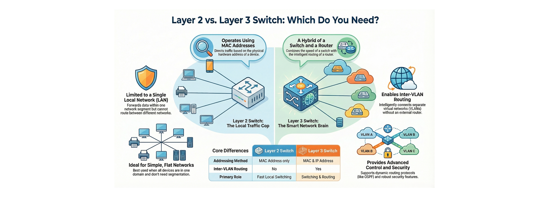 Layer 2 vs Layer 3 Switch