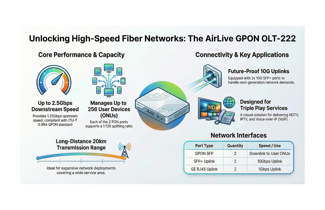 AirLive GPON OLT-222 Fiber Networks