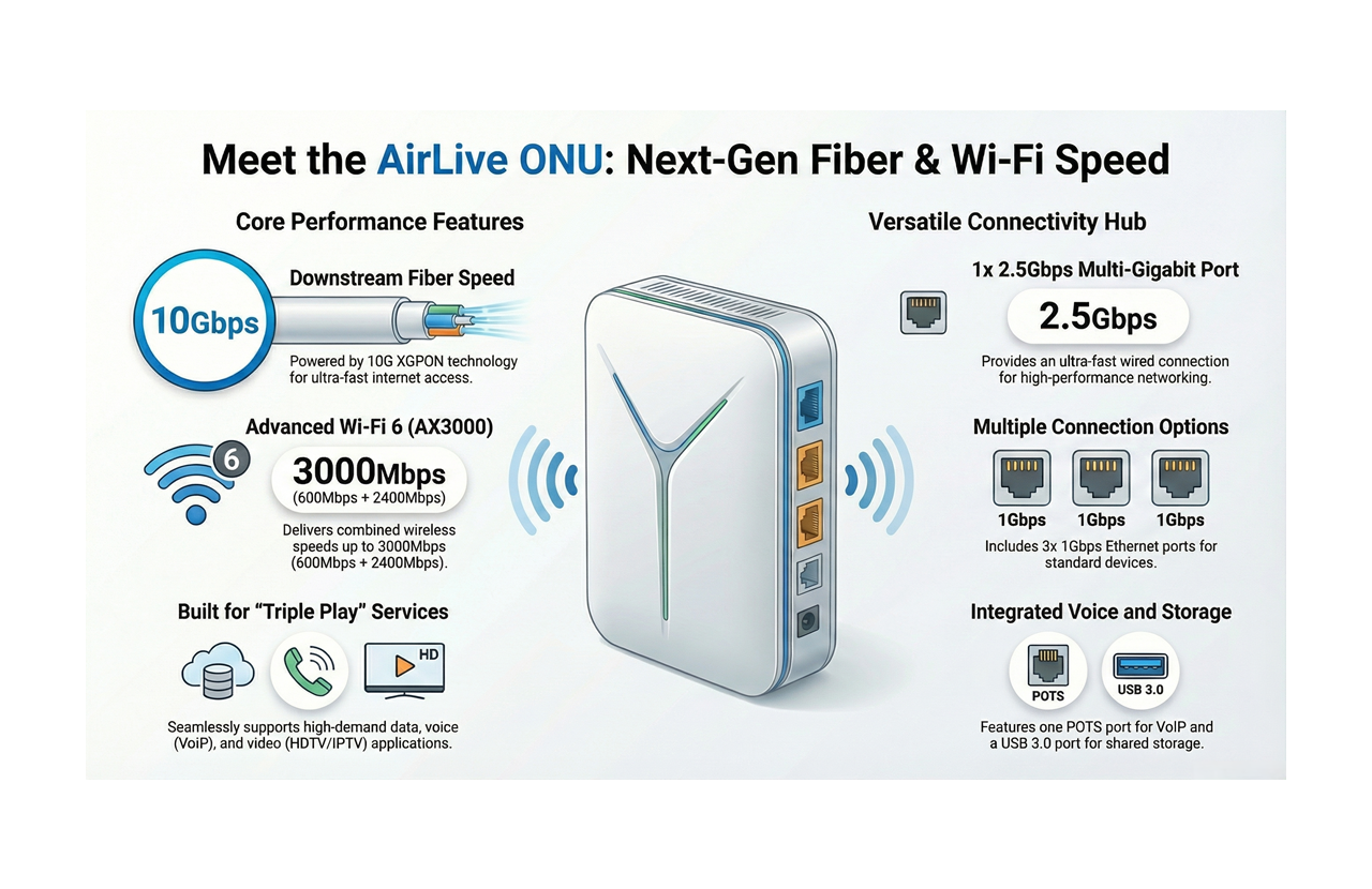 AirLive ONU Next-Gen Fiber Speed