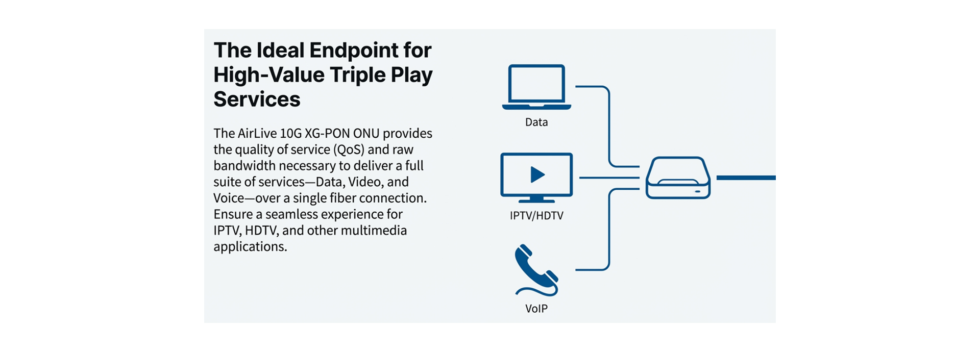 High-speed and Long-distance Coverage for Triple Play Services