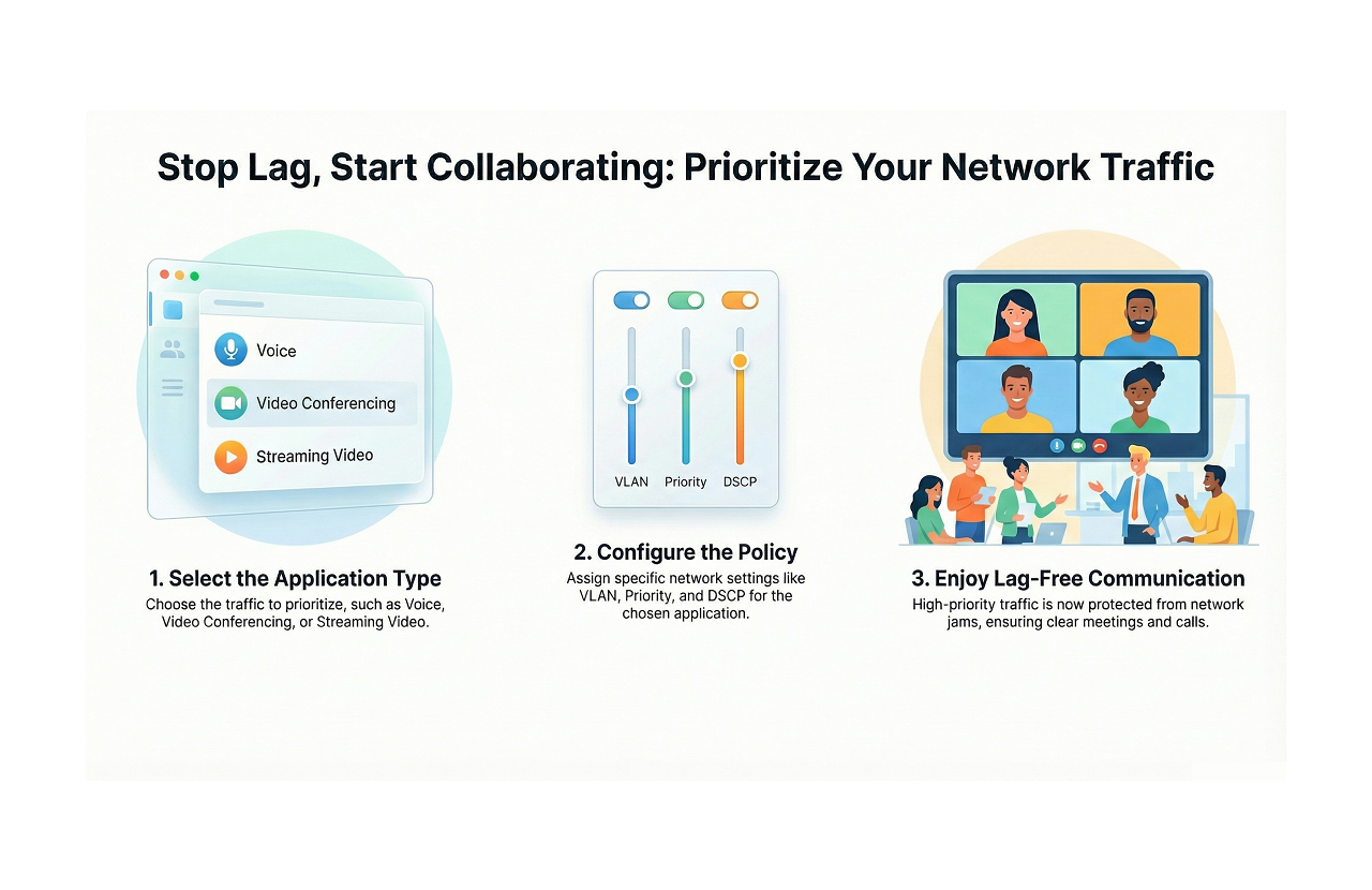 VLAN Policy for Video Conferring/Voice/Data