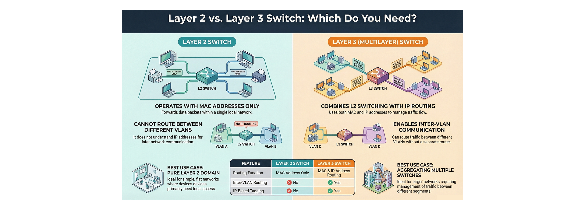 Layer 2 vs Layer 3 Switch