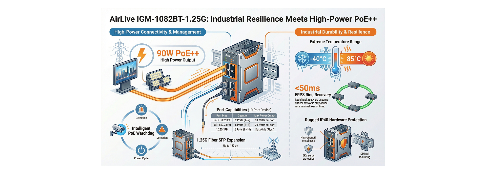 AirLive IGM-1082BT-1.25 Features