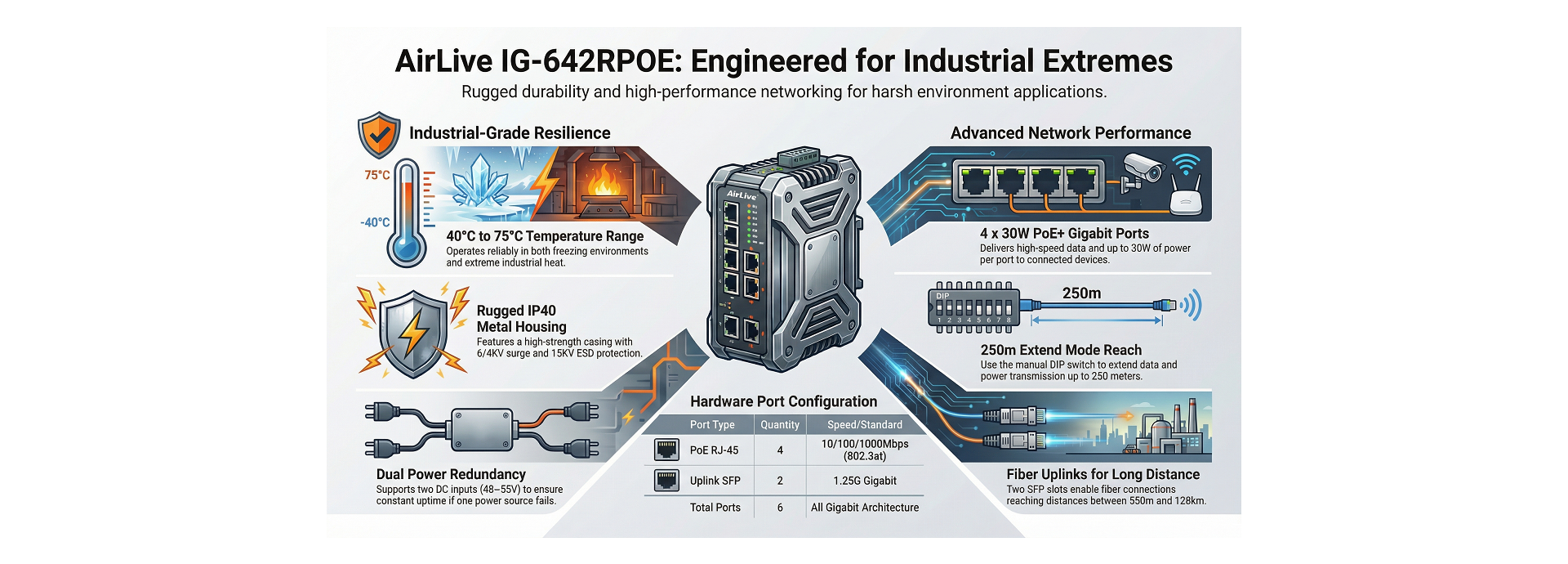 AirLive IG-642RPOE Features