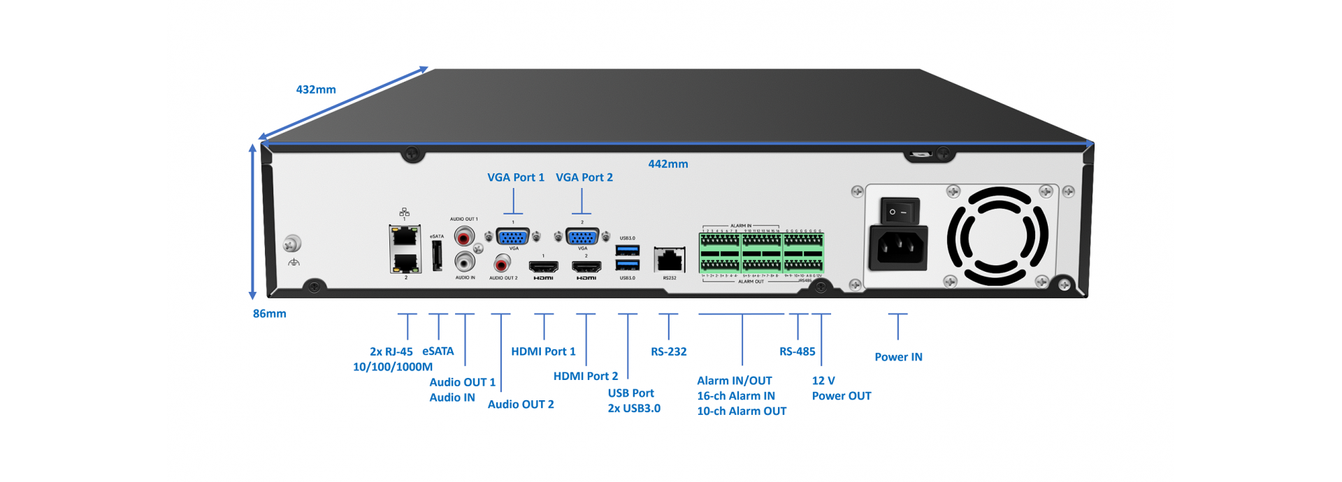 4K High Resolution NVR for Dual Simultaneous Monitor Display
