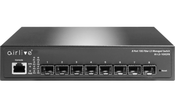 AI-L3-10XGF8: AirCore 8-Port 10G SFP+ Fiber L3 and AI Management Switch