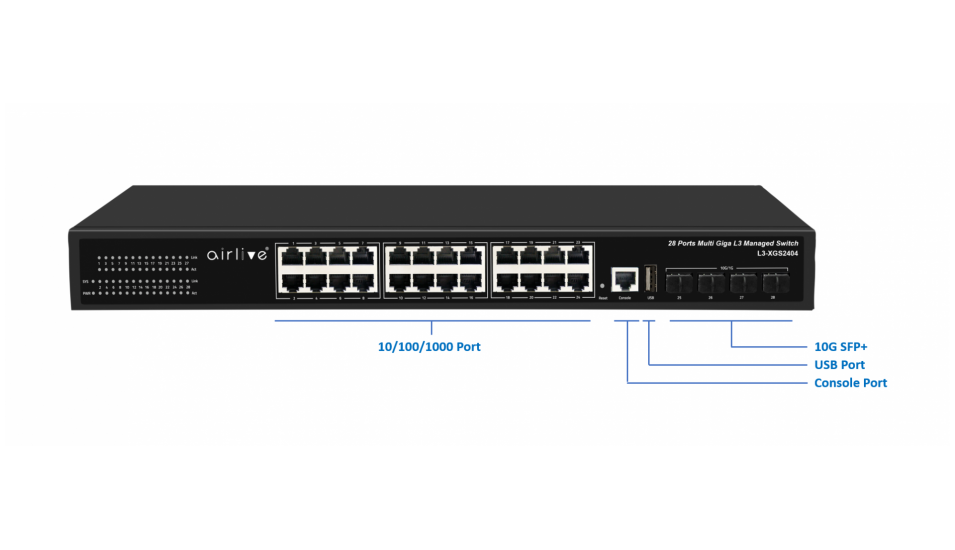 SWITCH 24-PORT GIGABIT SFP 4 X SFP/GIGA PORTS + 4 X 10G SFP+ STACK/UPLINK  PORTS