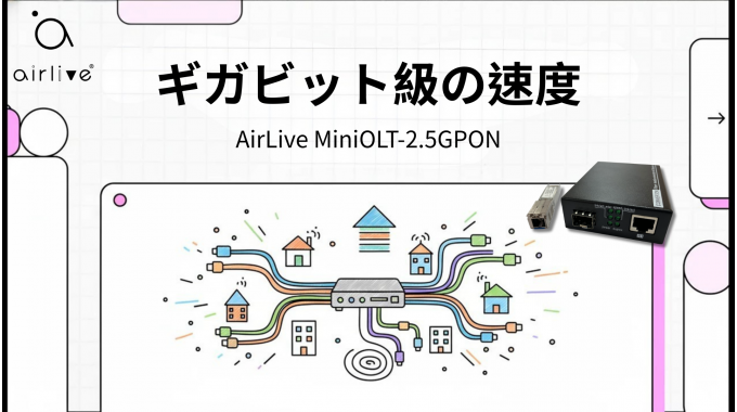 スイッチに刺すだけで光回線の司令塔に！？超小型AirLive MiniOLT-2.5GPONがネットワークの未来を変える！