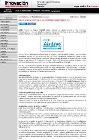 AIRLIVE AUMENTA SU OFERTA DE SOLUCIONES DE CONECTIVIDAD EN 2017 (news from seguridad-online.com.ar 170202)