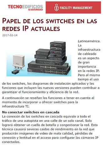 El papel de los switches en las redes IP actuales (news from ventasdeseguridad.com 170214)