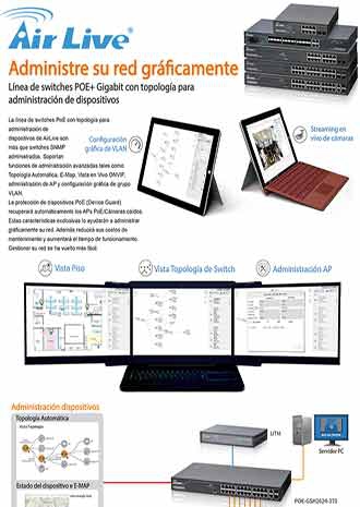 AirLive Switches PoE Gigabit con Topología: Administre su red gráficamente