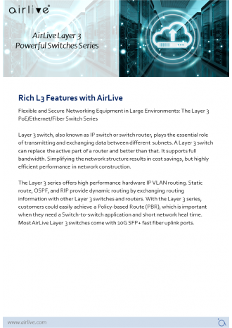 AirLive Layer 3 PoE and Fiber Switch