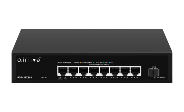 POE-2TX801-100 AT: 9-port Multi-Gigabit POE+ Switch, 802.3af/at, 100W