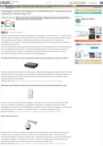 Poland Media Exposure about AirLive Wireless Surveillance Solutions on UR.PL