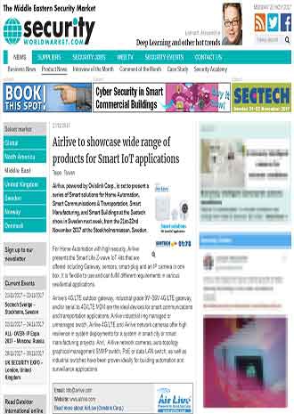 Airlive to showcase wide range of products for Smart IoT applications (news from securityworldmarket.com 171120)