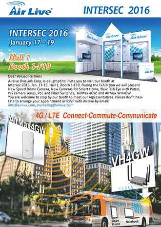 Invitation to Intersec Dubai 2016 Connect Commute-Communicate with AirMax 4GW