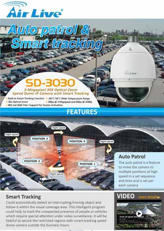 AirLive Auto patrol and Smart tracking speed dome SD-3030