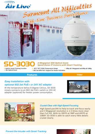 Surmount All Difficulties with AirLive Speed Dome SD-3030 Off-time Business Surveillance