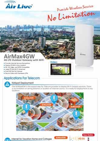 Provide Wireless Service No Limitation with AirLive AirMax4GW