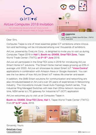 AirLive Computex 2018 Invitation