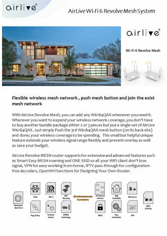 AirLive Flexible wireless mesh network , push mesh button and join the exist mesh network