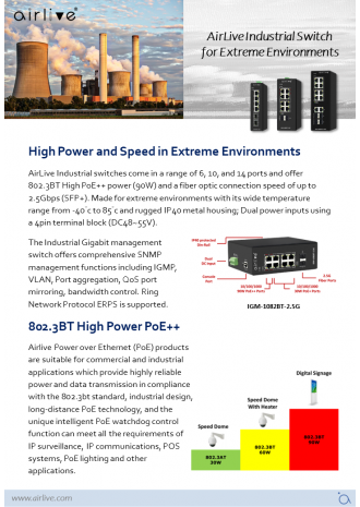 AirLive Industrial Networking for Extreme Environments