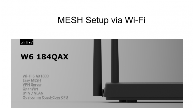 AirLive W6184QAX MESH Setup via Wi-Fi