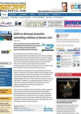 2017 intersec AirLive news on securityworldhotel.com