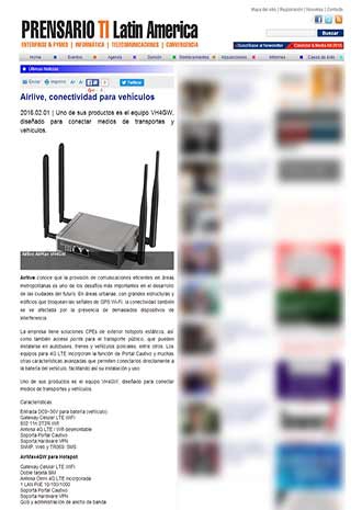 AirLive VH4GW was Introduced on prensariotila.com in Latin America