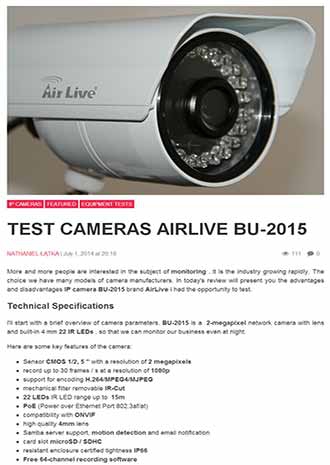 AirLive BU-2015 Won ''Super Quality, Super Product, Editor's Choice'' three awards from newspc.pl