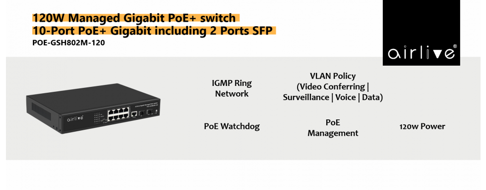 AirLive POE-GSH802M-120 Banner